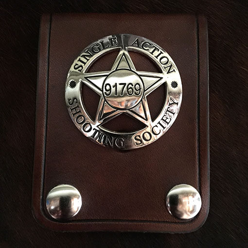 Cowboy leather badge holder great for SASS Single Action Shooters Society