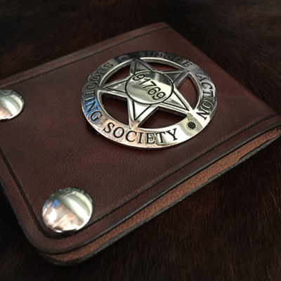 Cowboy leather badge holder great for SASS Single Action Shooters Society