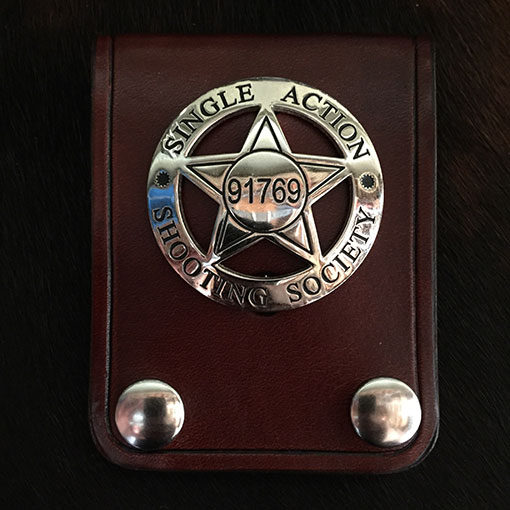 Cowboy leather badge holder great for SASS Single Action Shooters Society