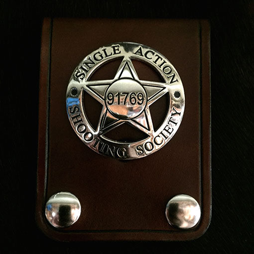 Cowboy leather badge holder great for SASS Single Action Shooters Society