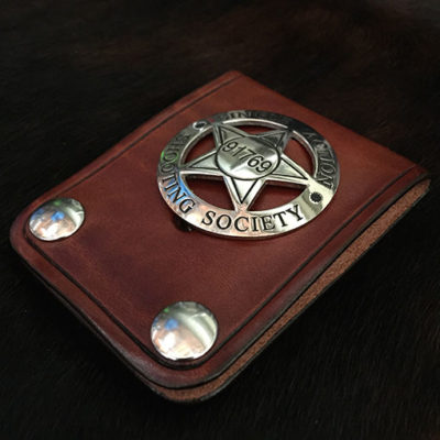 Cowboy leather badge holder great for SASS Single Action Shooters Society