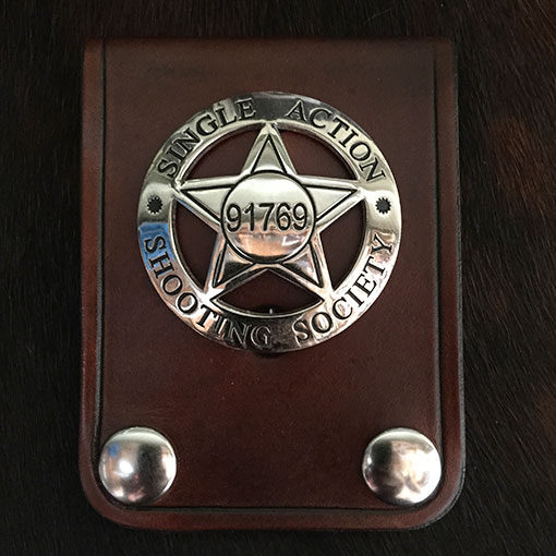 Cowboy leather badge holder great for SASS Single Action Shooters Society