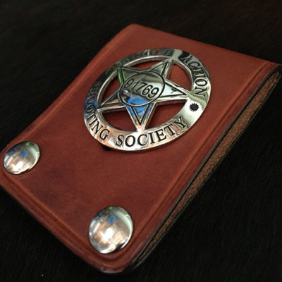 Cowboy leather badge holder great for SASS Single Action Shooters Society