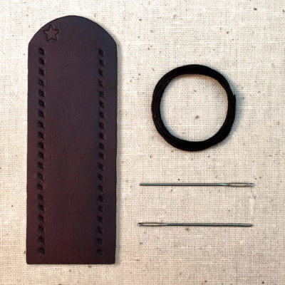 Bison brown leather lever wrap with baseball stitch