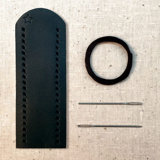 Black leather lever wrap with baseball stitch