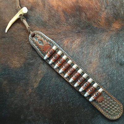 Cowboy leather loading strip great for SASS Single Action Shooters Society