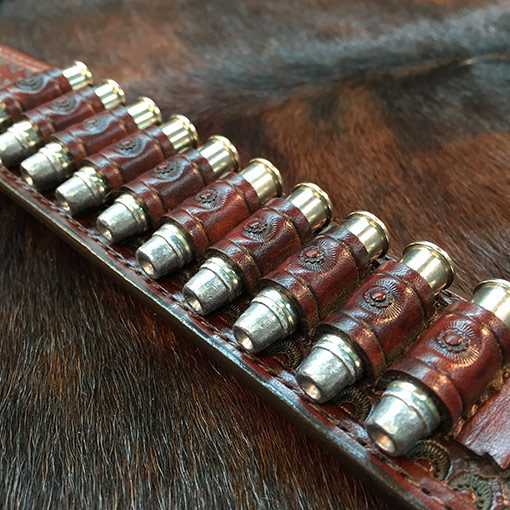 Cowboy leather loading strip great for SASS Single Action Shooters Society