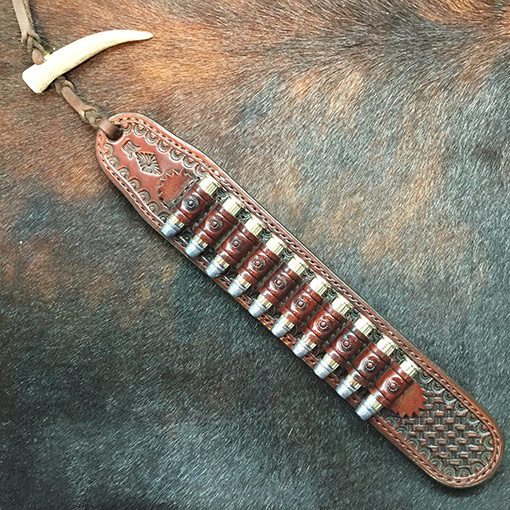 Cowboy leather loading strip great for SASS Single Action Shooters Society