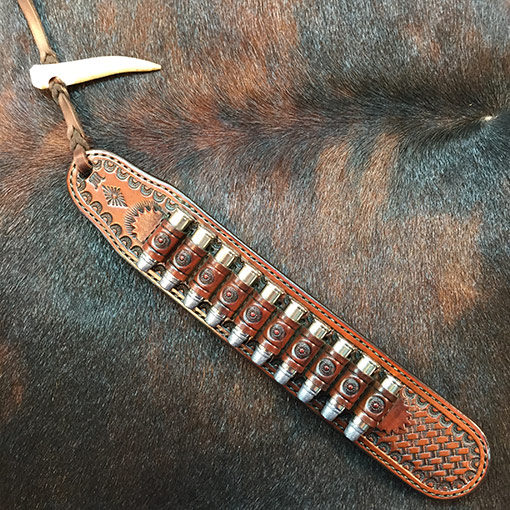 Cowboy leather loading strip great for SASS Single Action Shooters Society