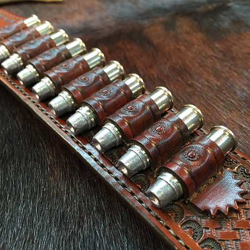 Cowboy leather loading strip great for SASS Single Action Shooters Society