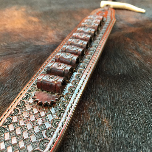 Cowboy leather loading strip great for SASS Single Action Shooters Society