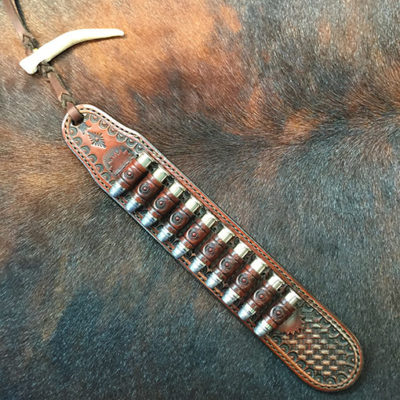 Cowboy leather loading strip great for SASS Single Action Shooters Society