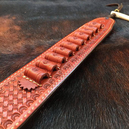 Cowboy leather loading strip great for SASS Single Action Shooters Society