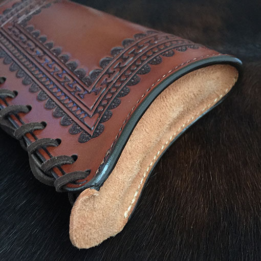 Cowboy leather stock cover