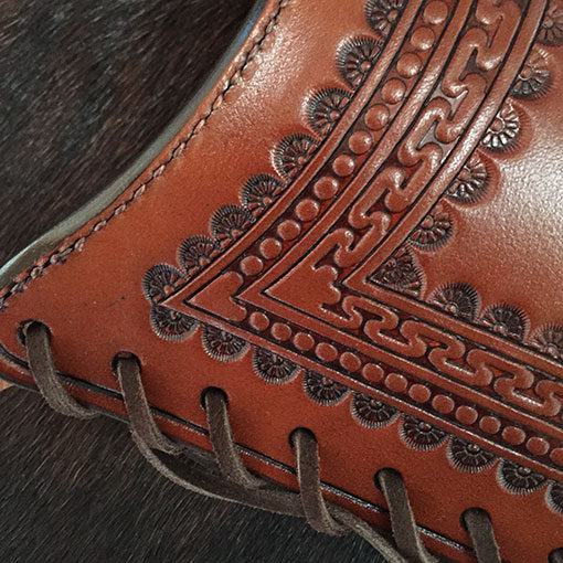 Cowboy leather stock cover