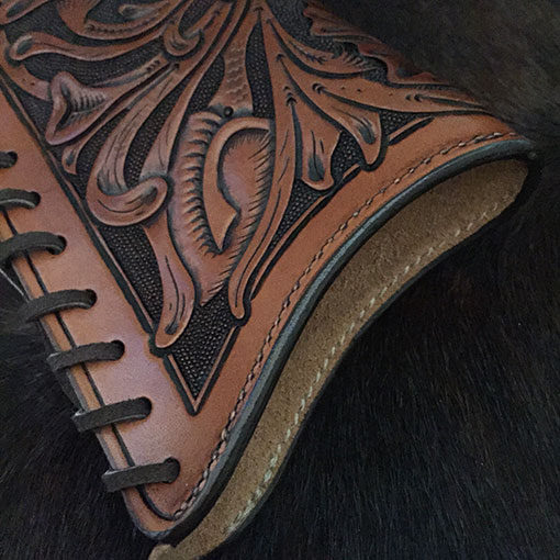 Cowboy leather stock cover